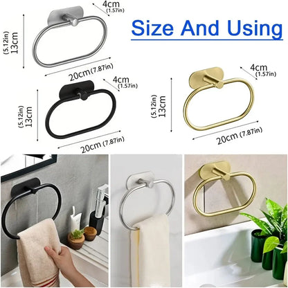Self-Adhesive Towel Holder – Stainless Steel Rack