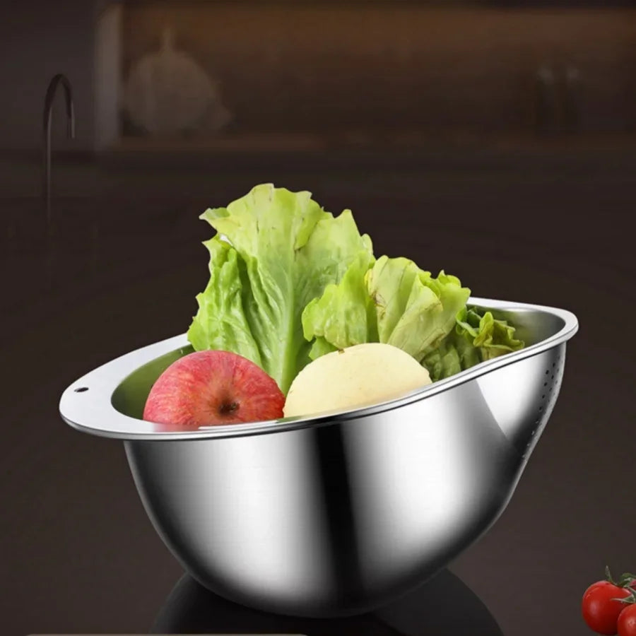 Stainless Steel Rice Washer & Strainer Bowl