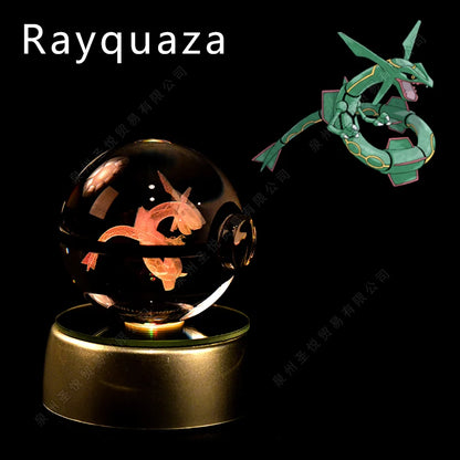 3D Pokémon Crystal Ball LED Lamp – Pikachu/Gengar/Mewtwo Gift