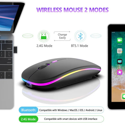 Bluetooth & 2.4GHz Wireless RGB Mouse