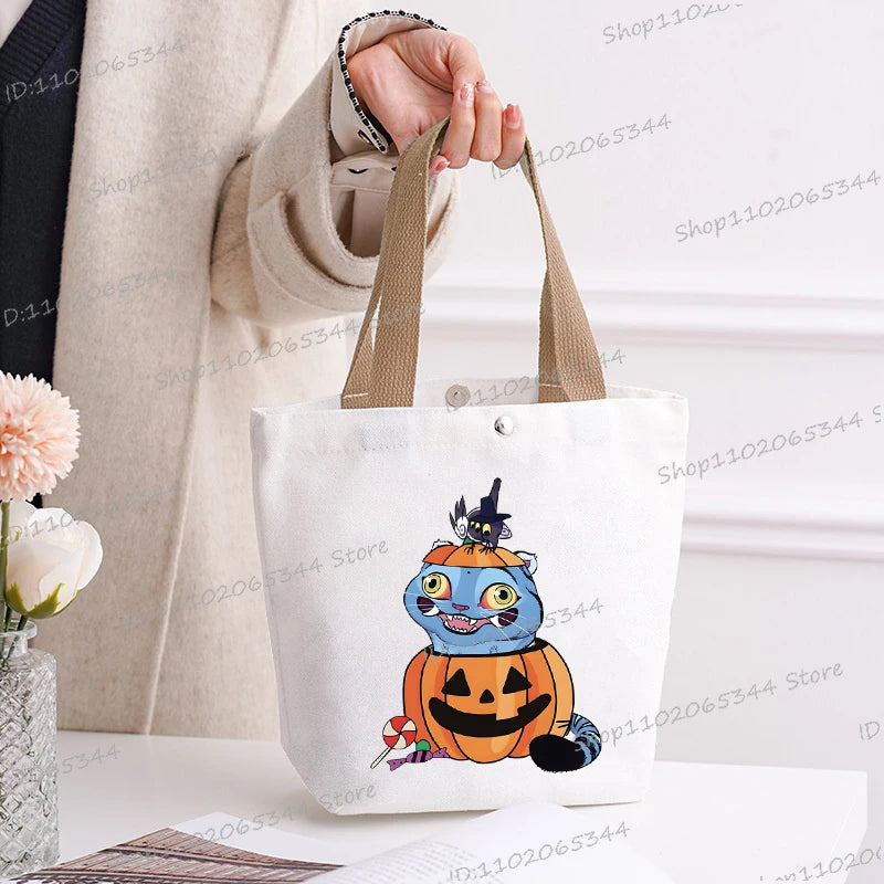 🎃 Halloween Anime Tiger Canvas Tote