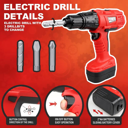Children's Tool Set with Electric Toy Drill