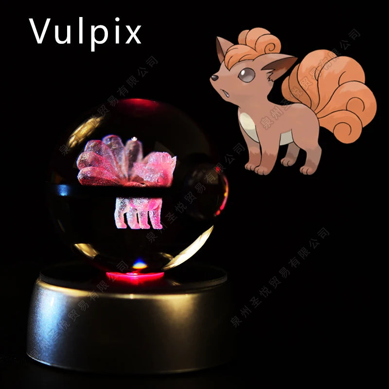 3D Pokémon Crystal Ball LED Lamp – Pikachu/Gengar/Mewtwo Gift