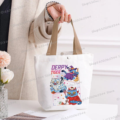 🎃 Halloween Anime Tiger Canvas Tote