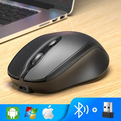 Aieach Bluetooth Mouse – Silent, Rechargeable, Dual Mode