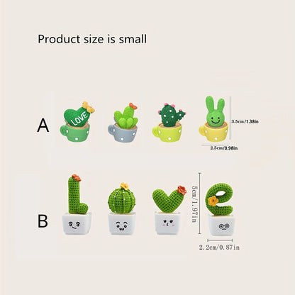 Mini Resin Succulent Set – 4pcs Faux Cactus Plants for Decor