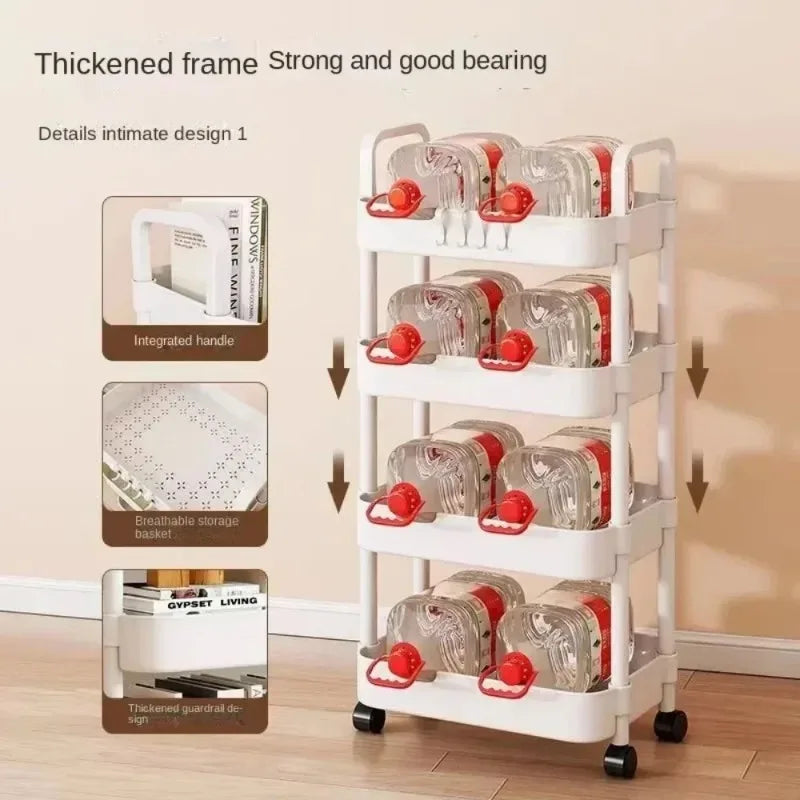Home kitchen bathroom small cart storage rack