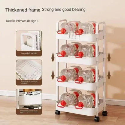 Home kitchen bathroom small cart storage rack