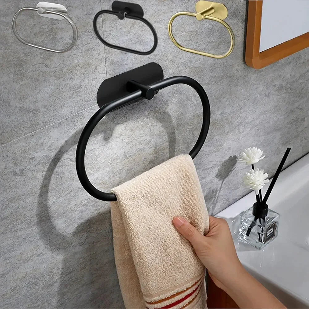 Self-Adhesive Towel Holder – Stainless Steel Rack