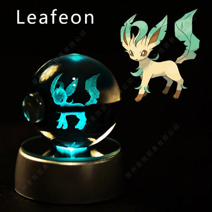 3D Pokémon Crystal Ball LED Lamp – Pikachu/Gengar/Mewtwo Gift