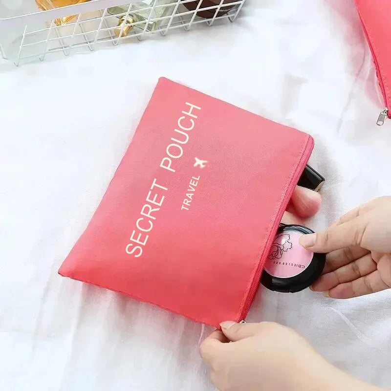 6pcs Simple Solid Color Travel Storage Bag Set