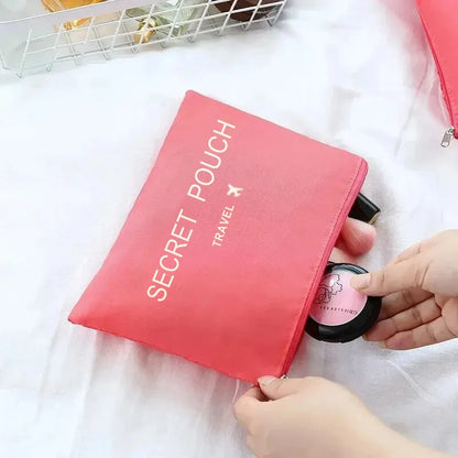 6pcs Simple Solid Color Travel Storage Bag Set
