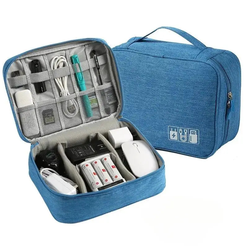 Waterproof Cable Organizer Bag – Travel Electronics Case