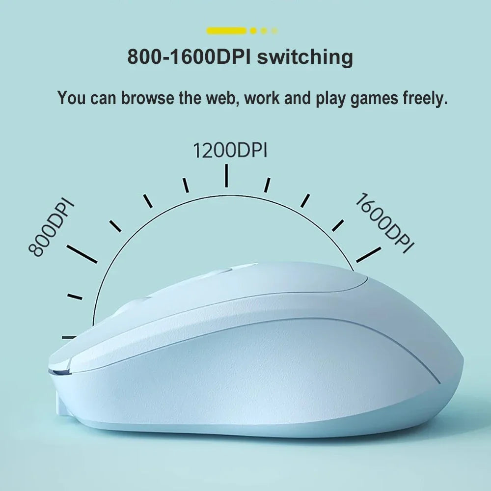 Bluetooth 5.1 + 2.4G Wireless Mouse – Silent, Rechargeable, 1600DPI