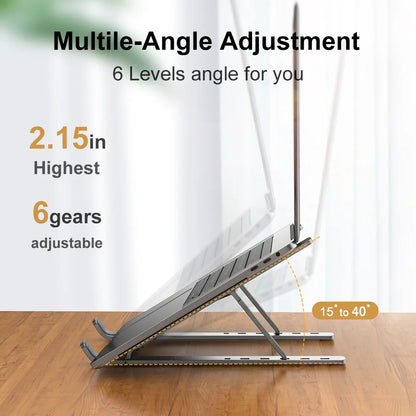 Aluminum Laptop Stand – Adjustable & Portable Cooling Holder