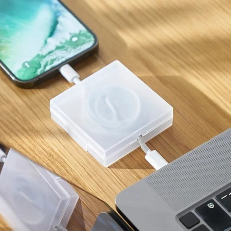 CableNest™ – Transparent Cord Organizer & Phone Stand