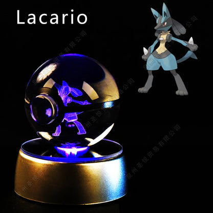 3D Pokémon Crystal Ball LED Lamp – Pikachu/Gengar/Mewtwo Gift