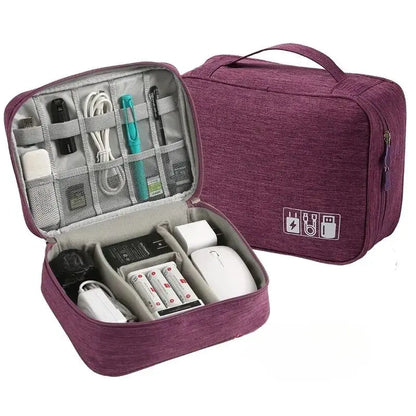 Waterproof Cable Organizer Bag – Travel Electronics Case