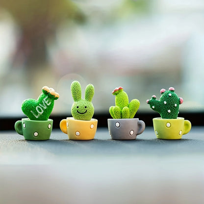 Mini Resin Succulent Set – 4pcs Faux Cactus Plants for Decor