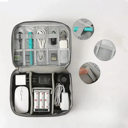 Waterproof Cable Organizer Bag – Travel Electronics Case