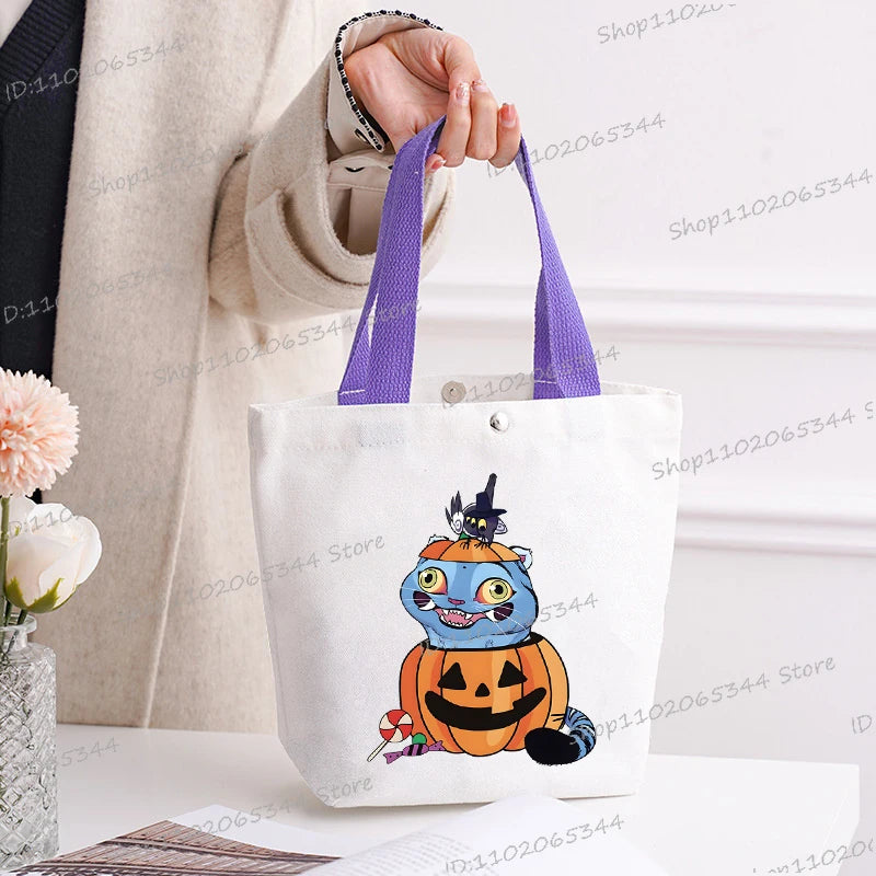 🎃 Halloween Anime Tiger Canvas Tote