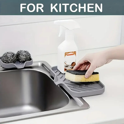 Sink Splash Guard & Soap Tray - Faucet Mat