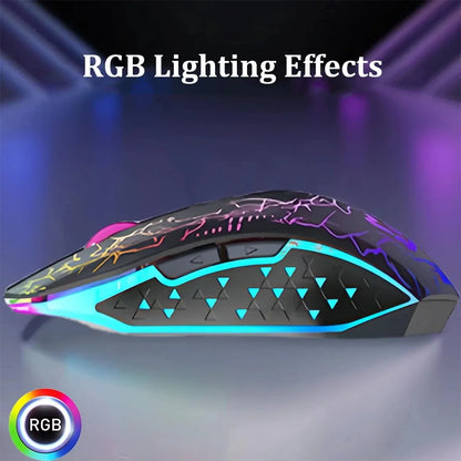 Bluetooth 5.2 RGB Mouse – Silent, Rechargeable, 1600DPI