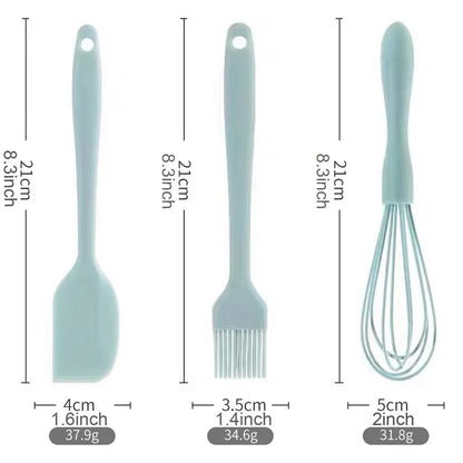 3-Piece Silicone Baking Set – Spatula, Beater & Brush