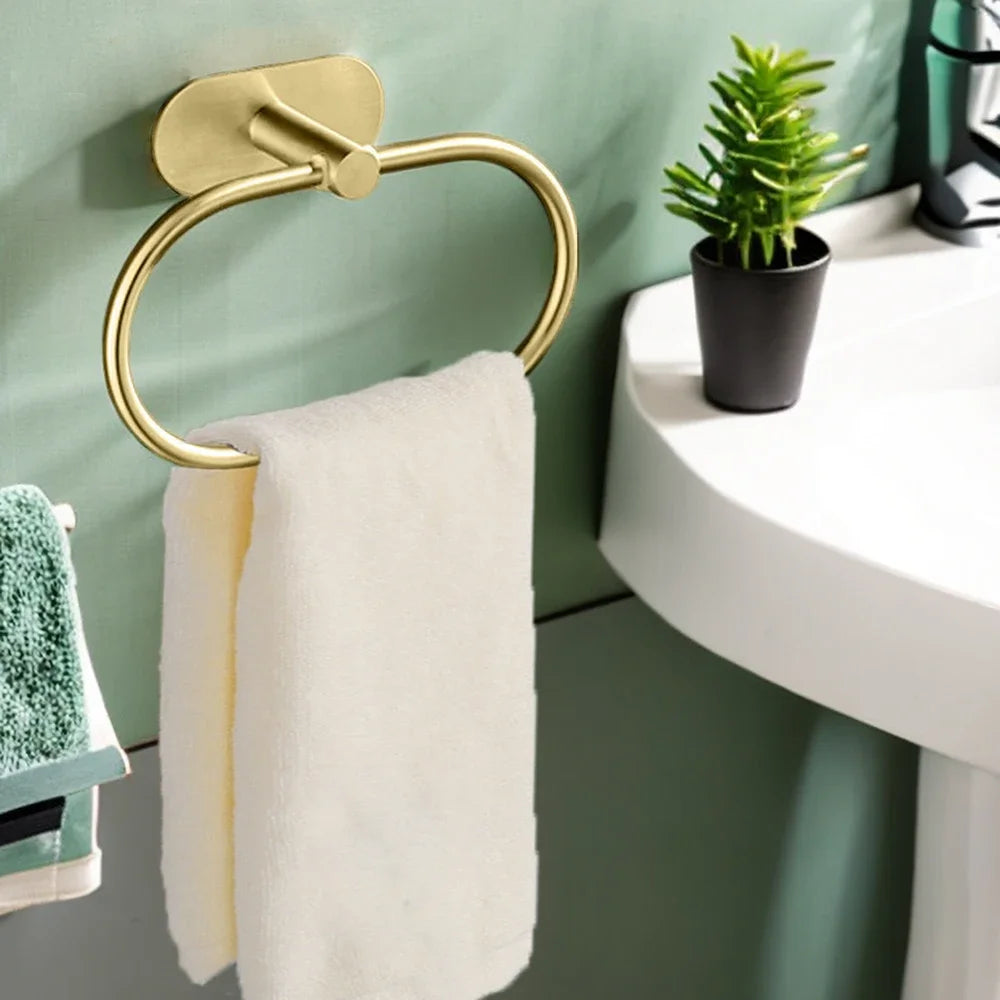Self-Adhesive Towel Holder – Stainless Steel Rack