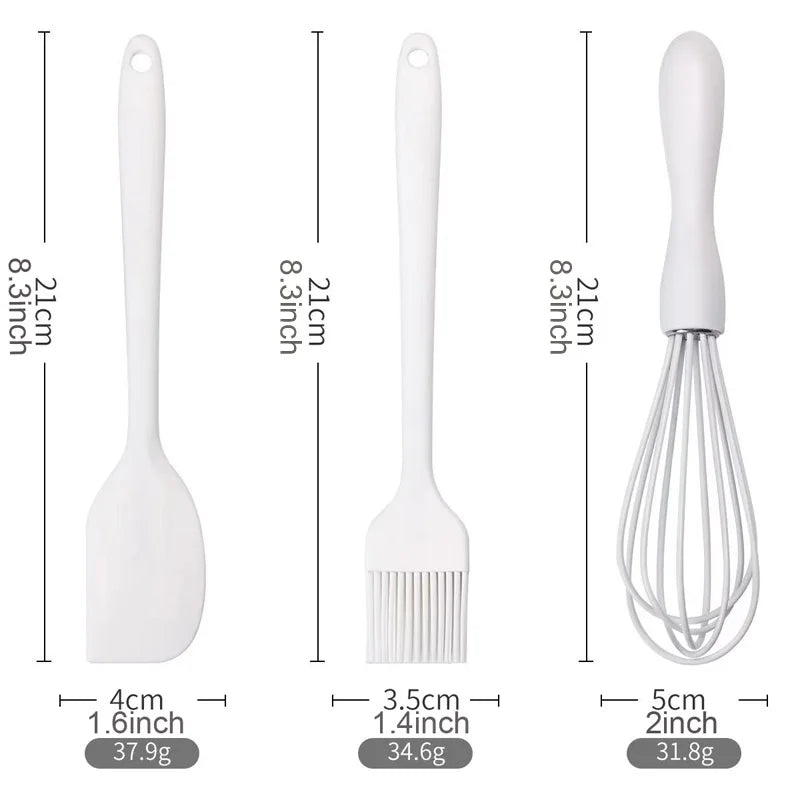 3-Piece Silicone Baking Set – Spatula, Beater & Brush