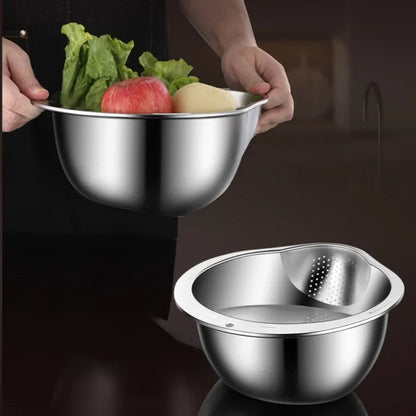Stainless Steel Rice Washer & Strainer Bowl