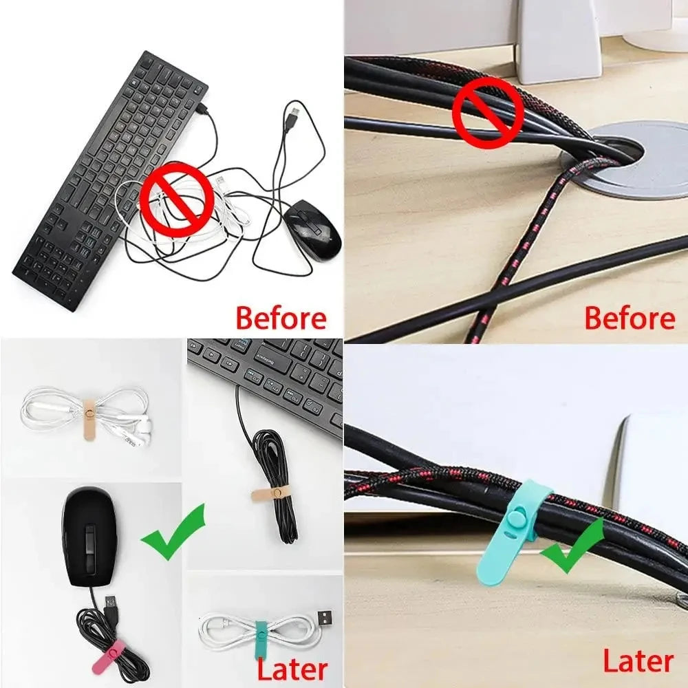20PCS Silicone Cable Organizer Ties