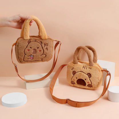 🐹 Cute Capybara Plush Shoulder Bag – Korea Style