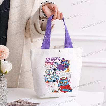 🎃 Halloween Anime Tiger Canvas Tote