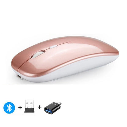 Dual Mode Wireless Mouse – Rechargeable Bluetooth + 2.4G