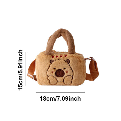 🐹 Cute Capybara Plush Shoulder Bag – Korea Style