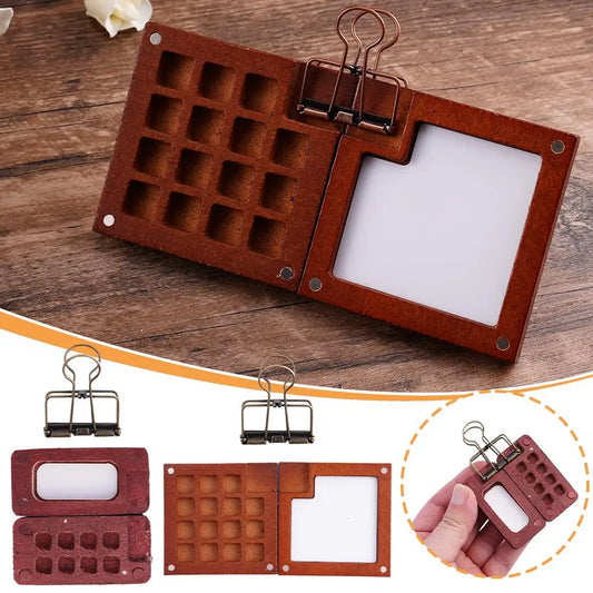 Wooden Watercolor Palette Box – 8/15 Grid Travel Tray