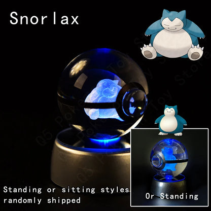 3D Pokémon Crystal Ball LED Lamp – Pikachu/Gengar/Mewtwo Gift