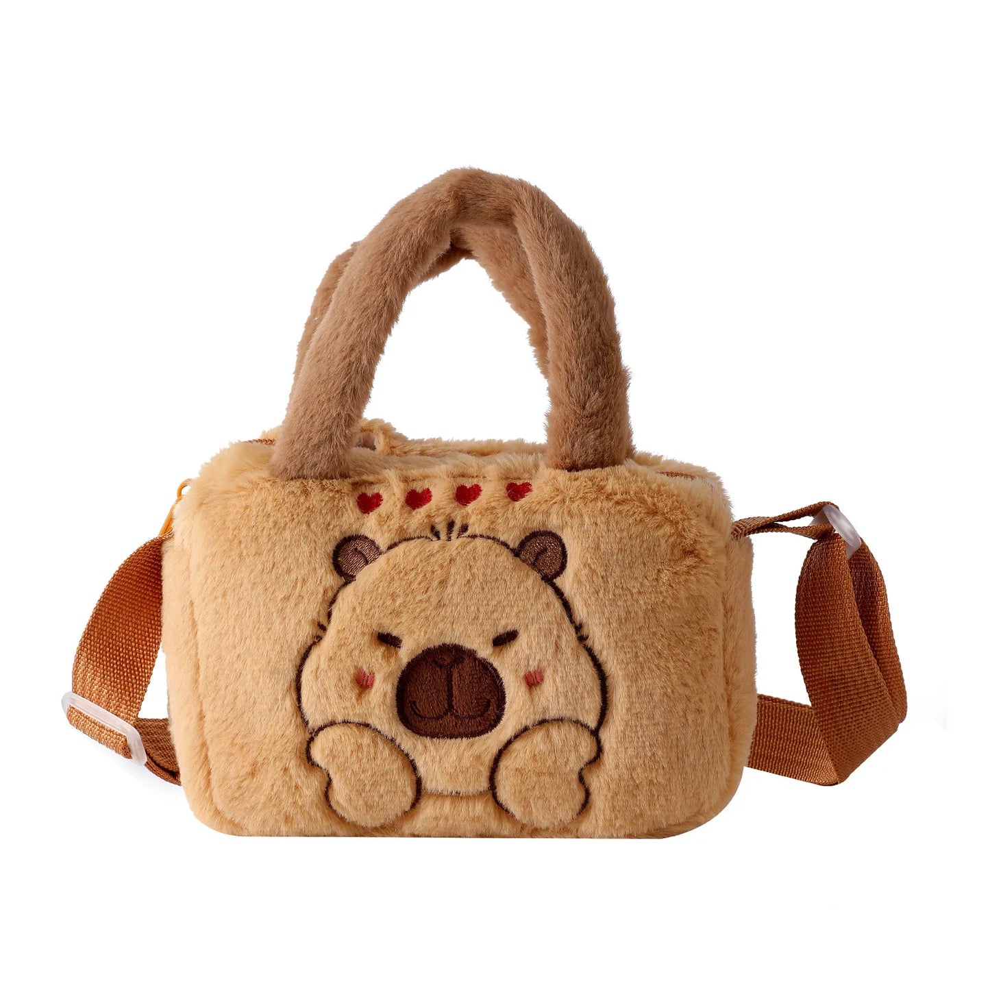 🐹 Cute Capybara Plush Shoulder Bag – Korea Style