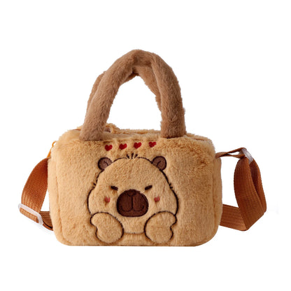 🐹 Cute Capybara Plush Shoulder Bag – Korea Style