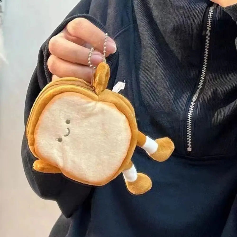 🍞 Cartoon Toast Bread Plush Coin Purse