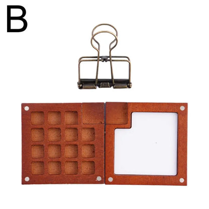 Wooden Watercolor Palette Box – 8/15 Grid Travel Tray