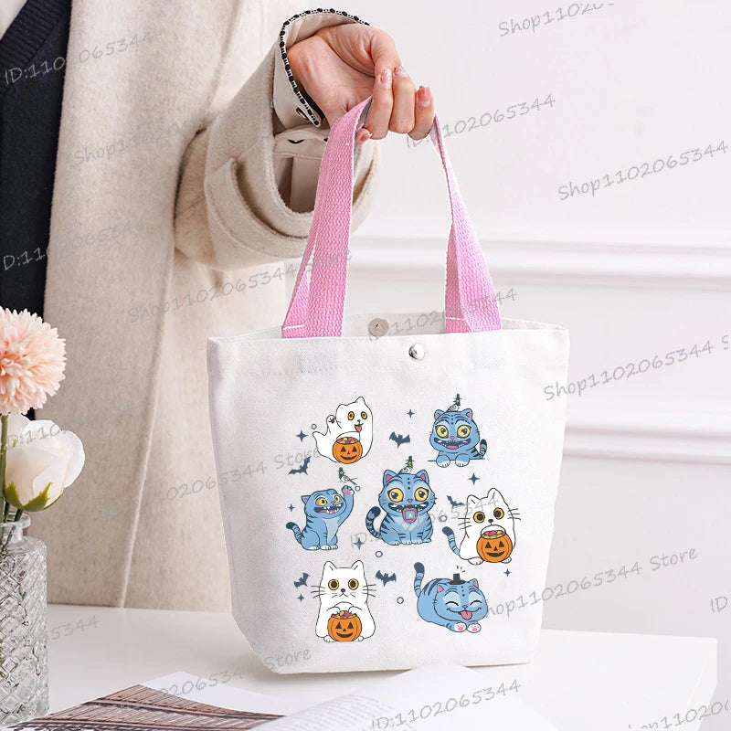 🎃 Halloween Anime Tiger Canvas Tote