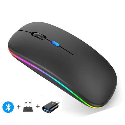 Dual Mode Wireless Mouse – Rechargeable Bluetooth + 2.4G