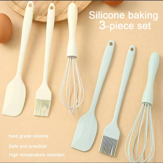3-Piece Silicone Baking Set – Spatula, Beater & Brush