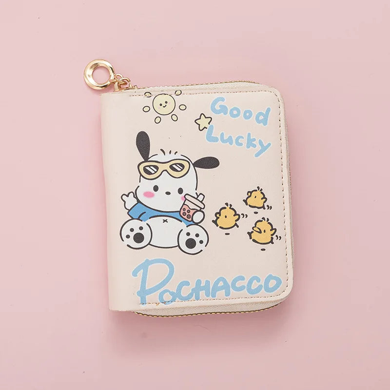 🎀 Kawaii Cartoon Purin & Pochacco Mini Wallet – Cute Gift for Girls