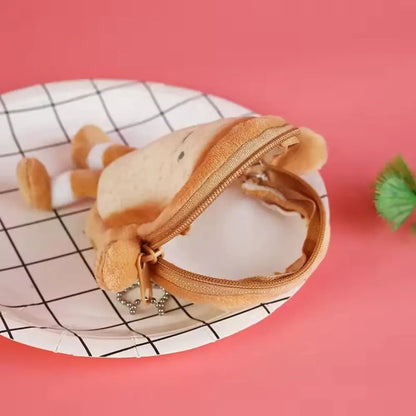 🍞 Cartoon Toast Bread Plush Coin Purse