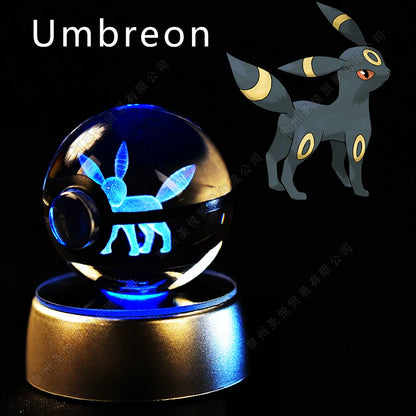 3D Pokémon Crystal Ball LED Lamp – Pikachu/Gengar/Mewtwo Gift