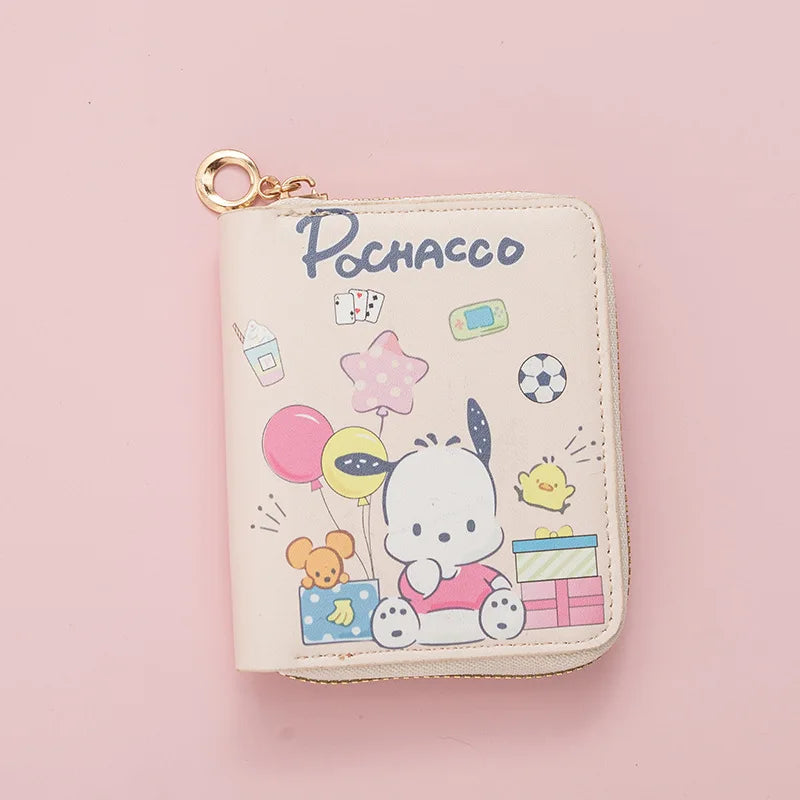 🎀 Kawaii Cartoon Purin & Pochacco Mini Wallet – Cute Gift for Girls