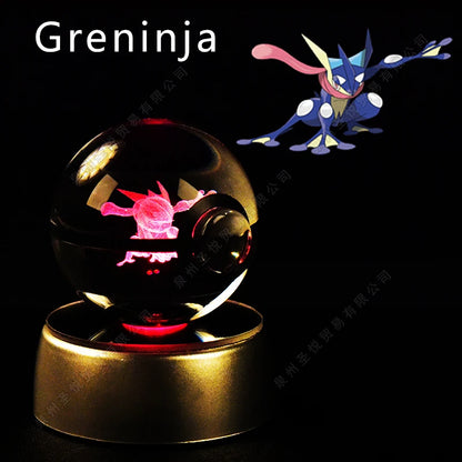 3D Pokémon Crystal Ball LED Lamp – Pikachu/Gengar/Mewtwo Gift